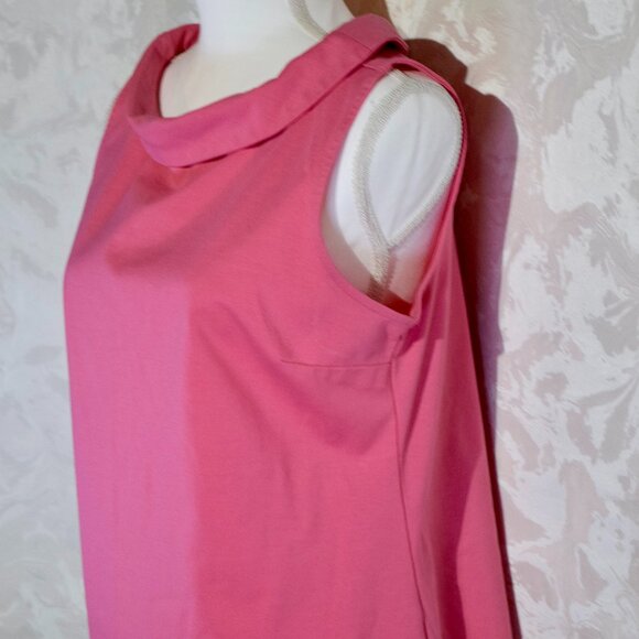 Talbots Hot Pink Sleeveless Cowl Neck Blouse Top Knit Stretch Women's L - Picture 3 of 5